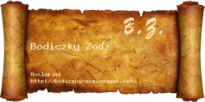 Bodiczky Zoé névjegykártya